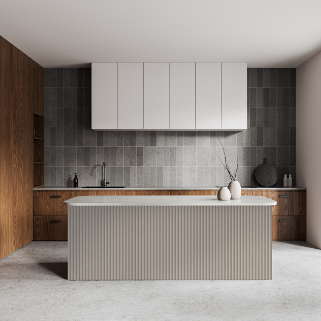Panou decorativ riflat gri Stone Grey