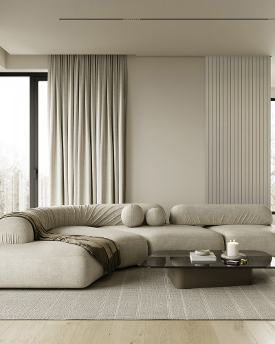 Profil dreapta riflat Moonlight Grey integrat intr-un design interior modern