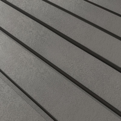 Panou decorativ riflat gri furtună într-un living modern