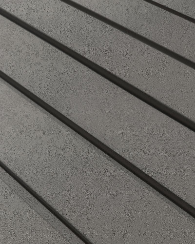 Profil decorativ riflat Roca Stormy Grey intr-un living modern