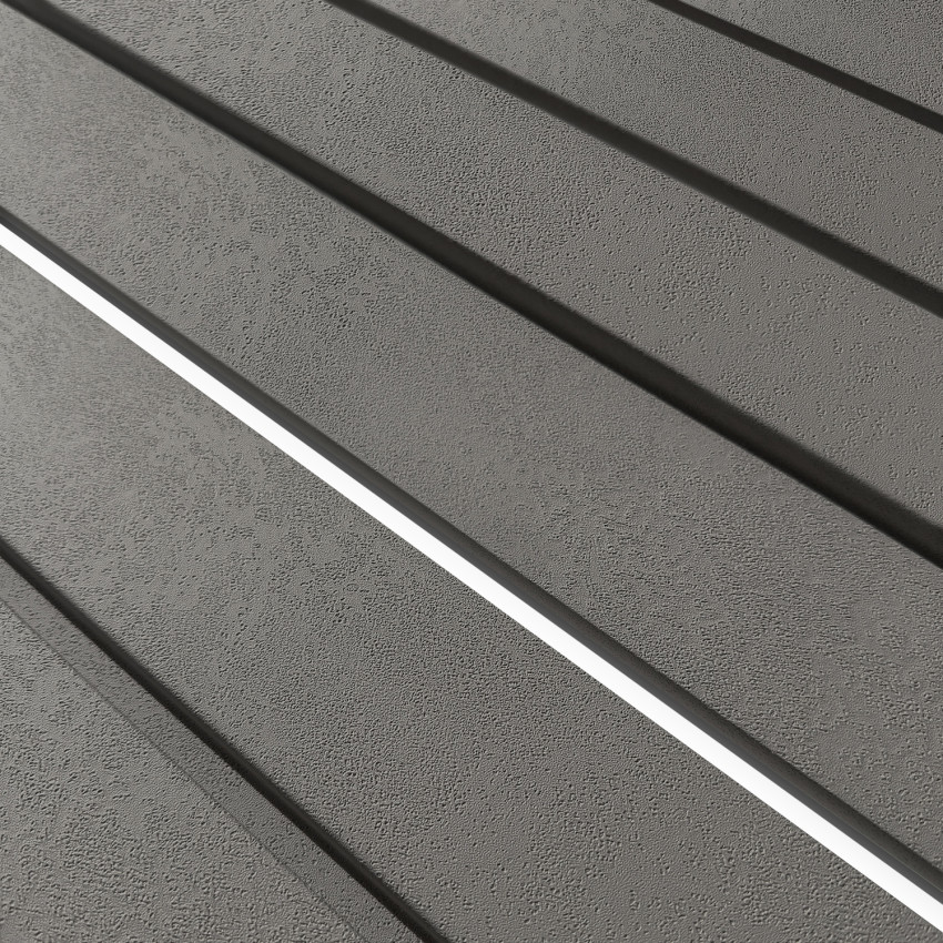 Profil decorativ riflat Roca Stormy Grey intr-un living modern