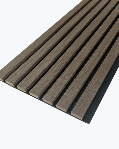 Profil dreapta pentru riflaj decorativ MDF, Walnut, fonoabsorbant, 270x2.7cm, Lamelio