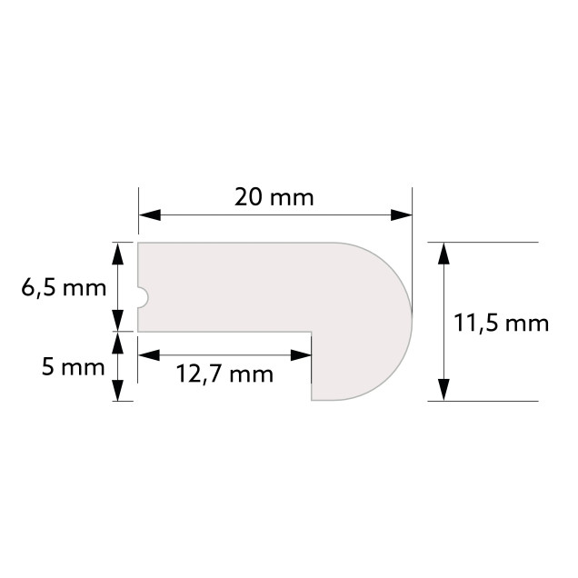 Profil de închidere alb mat pentru panouri decorative