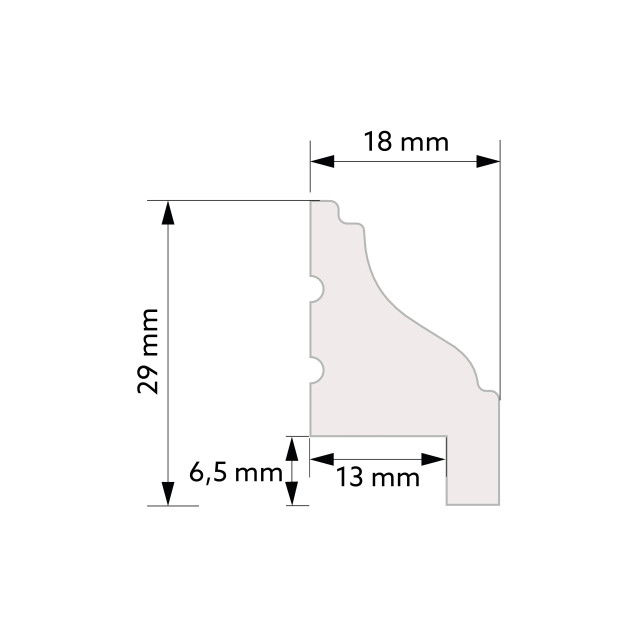 Profil de închidere decorativ alb mat aplicat pe panouri decorative