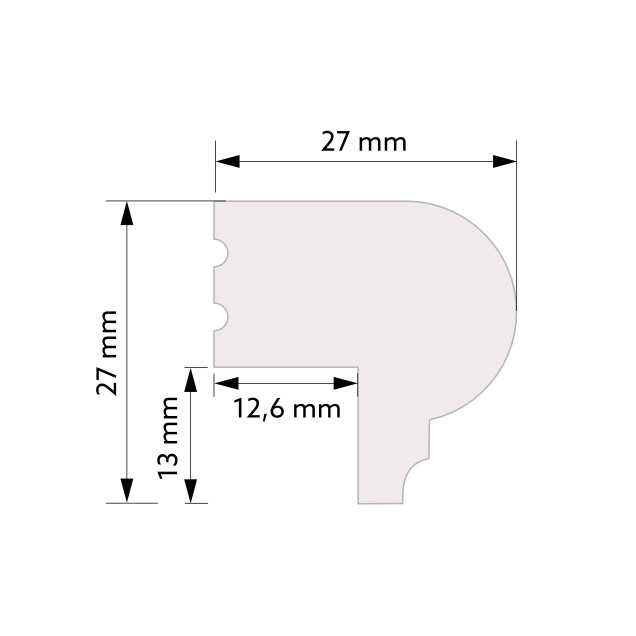 Profil de închidere alb mat pentru panouri decorative