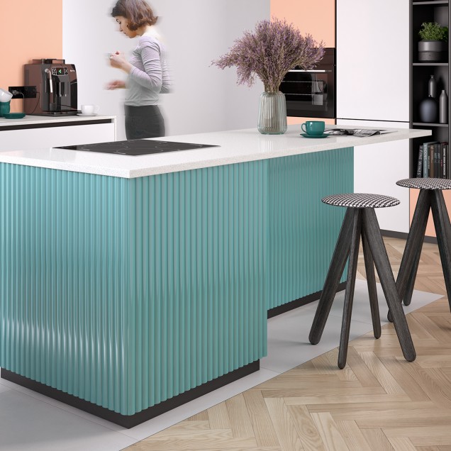 Riflaj decorativ 3D alb