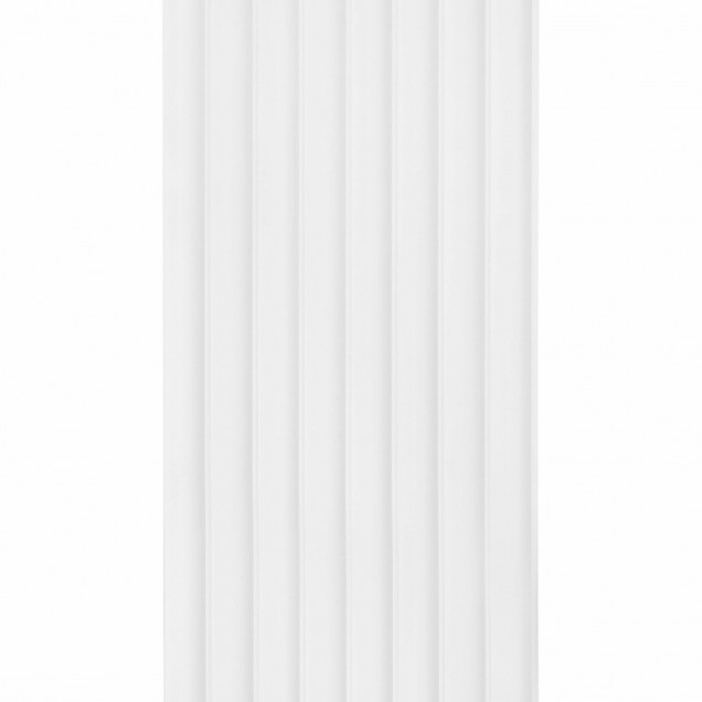 Panou decorativ riflat 3D alb