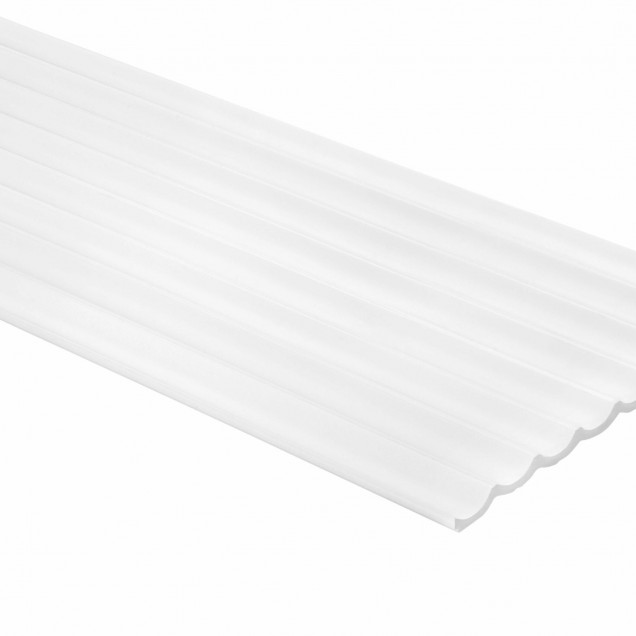 Panou decorativ riflat 3D alb