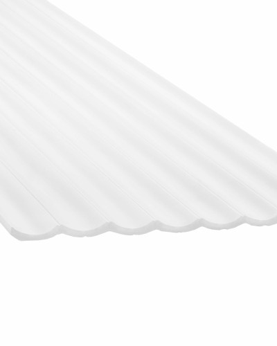 Panou decorativ riflat 3D alb