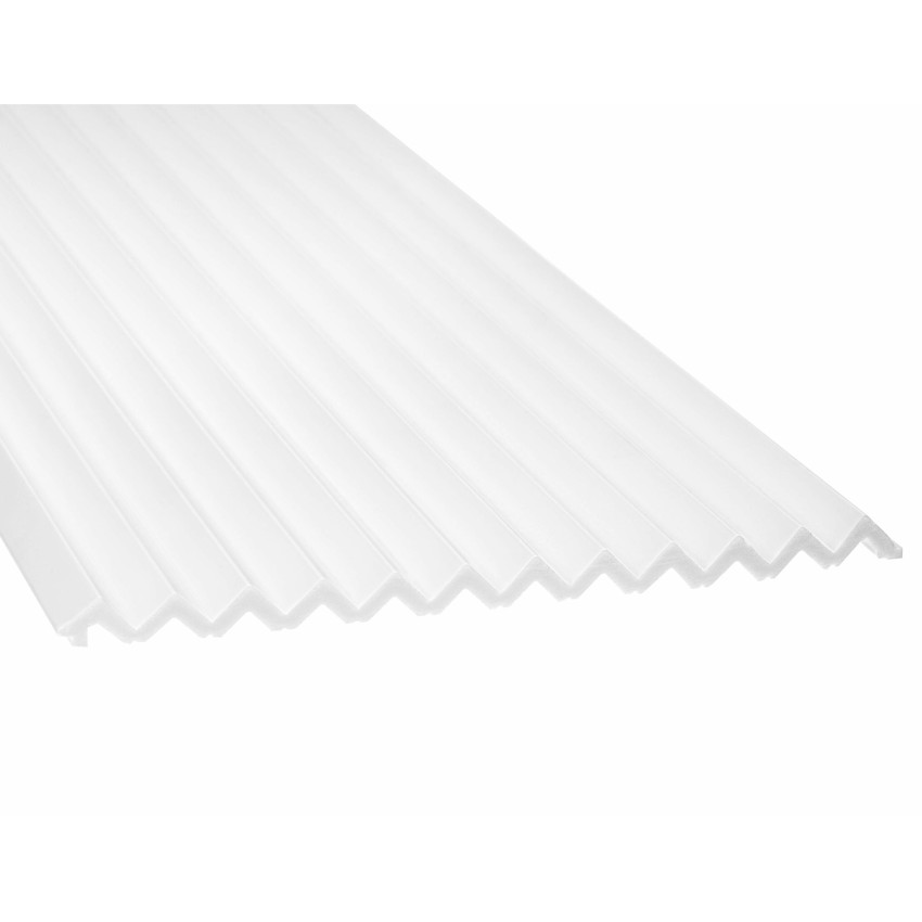 Panou decorativ riflat 3D alb