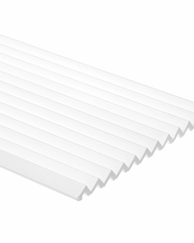 Panou decorativ riflat 3D alb