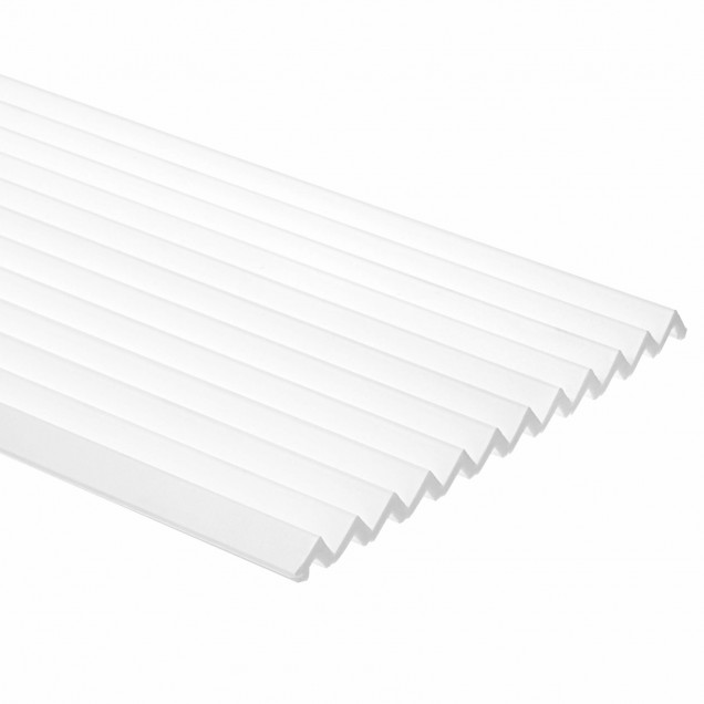 Panou decorativ riflat 3D alb