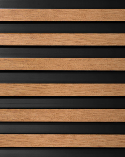 Panou decorativ riflat 3D cu aspect de stejar clasic