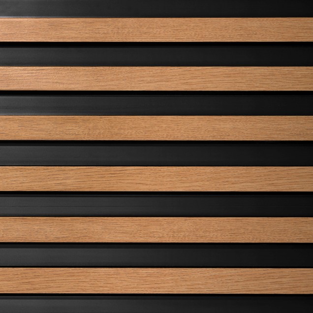 Panou decorativ riflat 3D cu aspect de stejar clasic