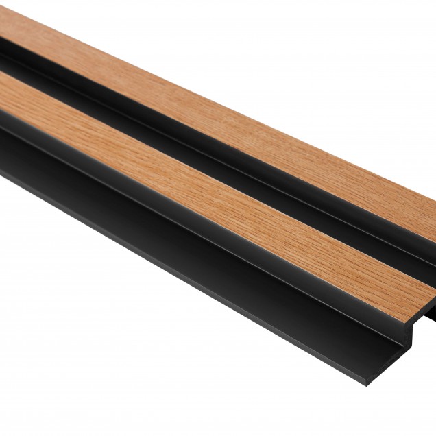Panou decorativ riflat 3D cu aspect de stejar clasic