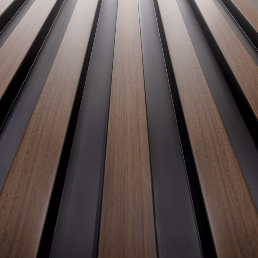 Profil stanga pentru Panoul riflat 3D Lamelli Largo, Dark Oak, 270x3.1 cm, Mardom Decor