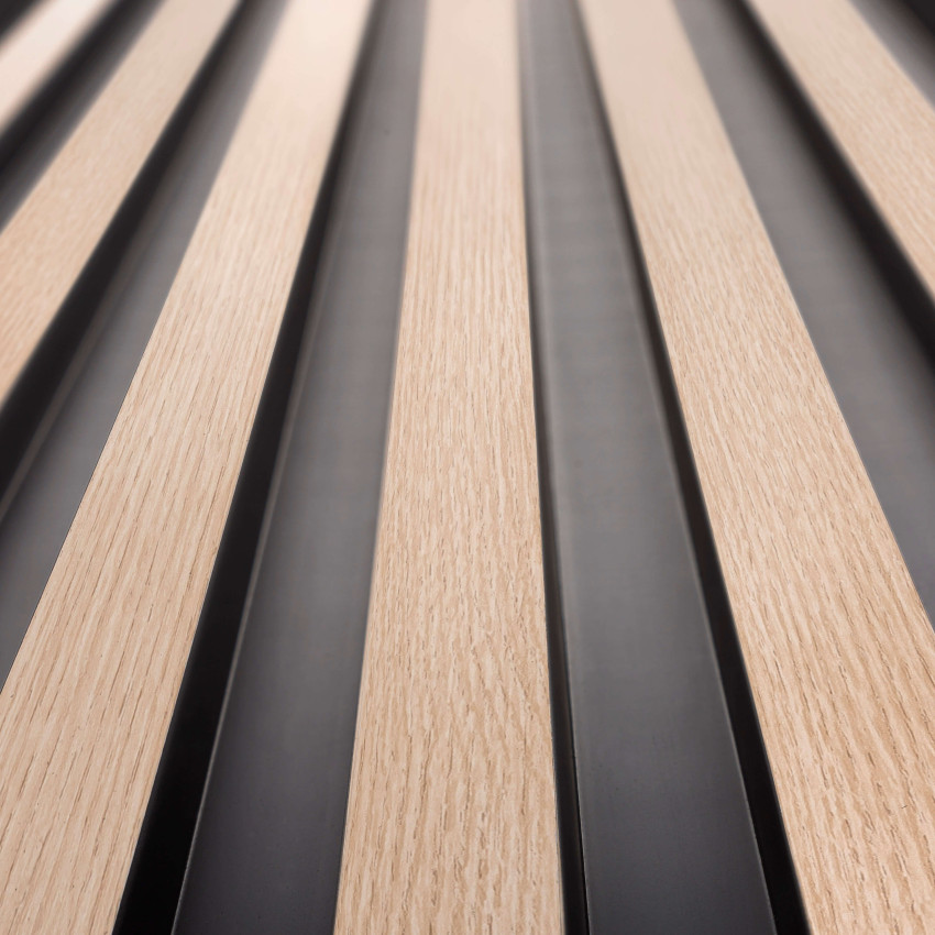 Profil dreapta pentru Panoul riflat 3D Lamelli Largo, Light Oak, 270x5.6 cm, Mardom Decor