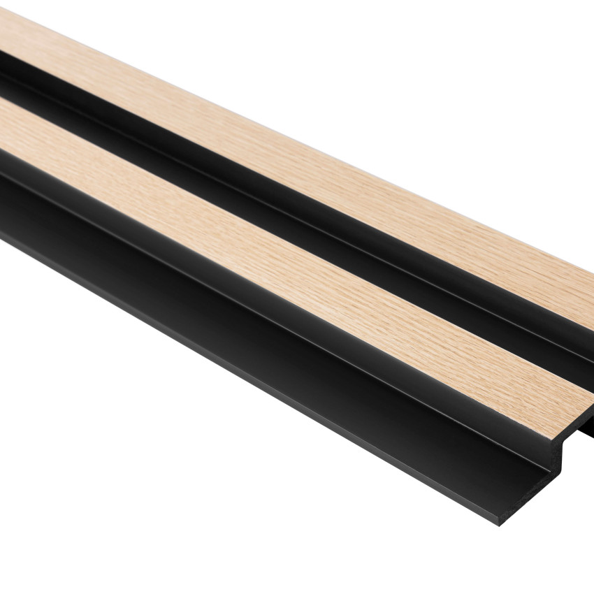 Profil dreapta pentru Panoul riflat 3D Lamelli Largo, Light Oak, 270x5.6 cm, Mardom Decor