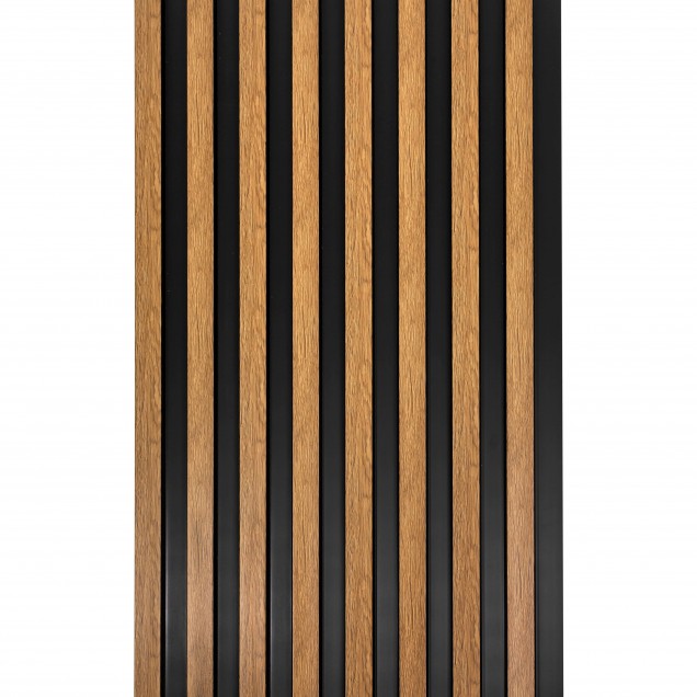 Panou decorativ riflat 3D, stejar natural