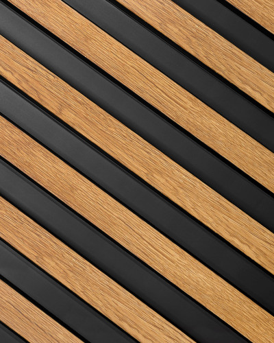 Panou decorativ riflat 3D, stejar natural