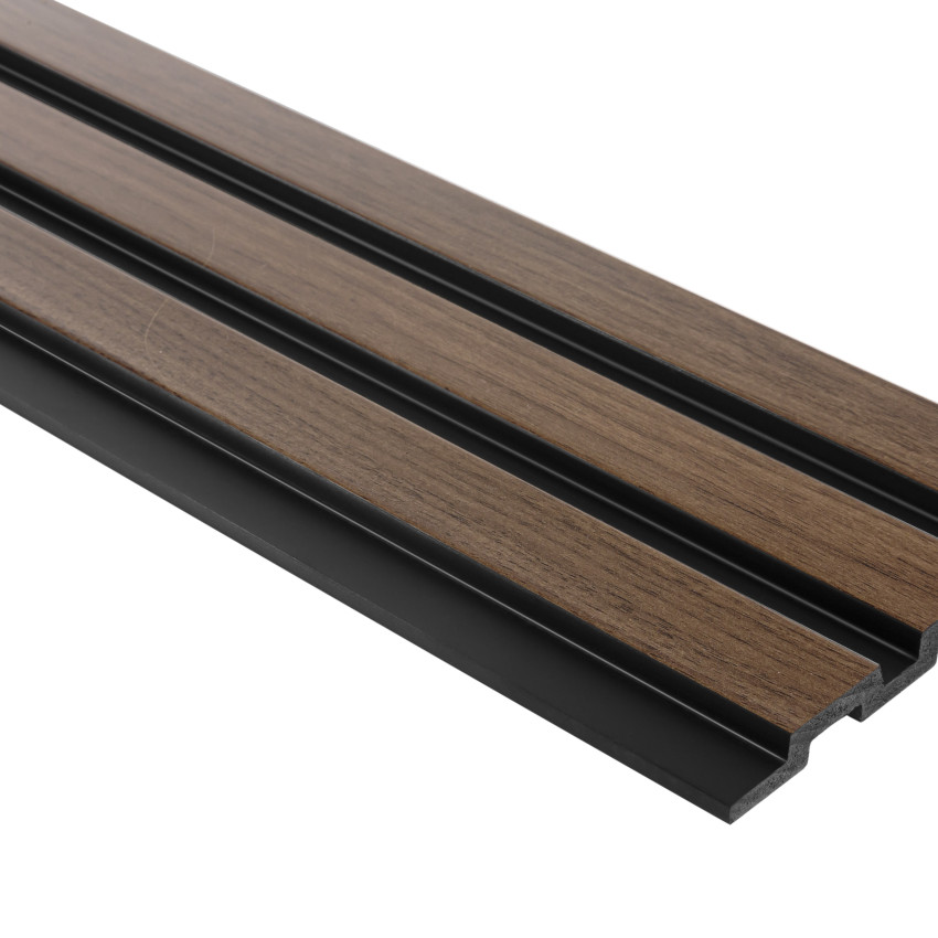 Profil dreapta pentru Panoul riflat 3D Lamelli Medio, Dark Oak, 270x3.9 cm, Mardom Decor