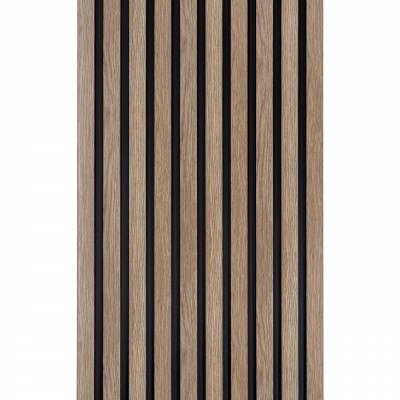 Panou riflat 3D Lamelli Medio, Grey Oak, 270x12 cm, Mardom Decor, Panouri decorative riflate (riflaje) 