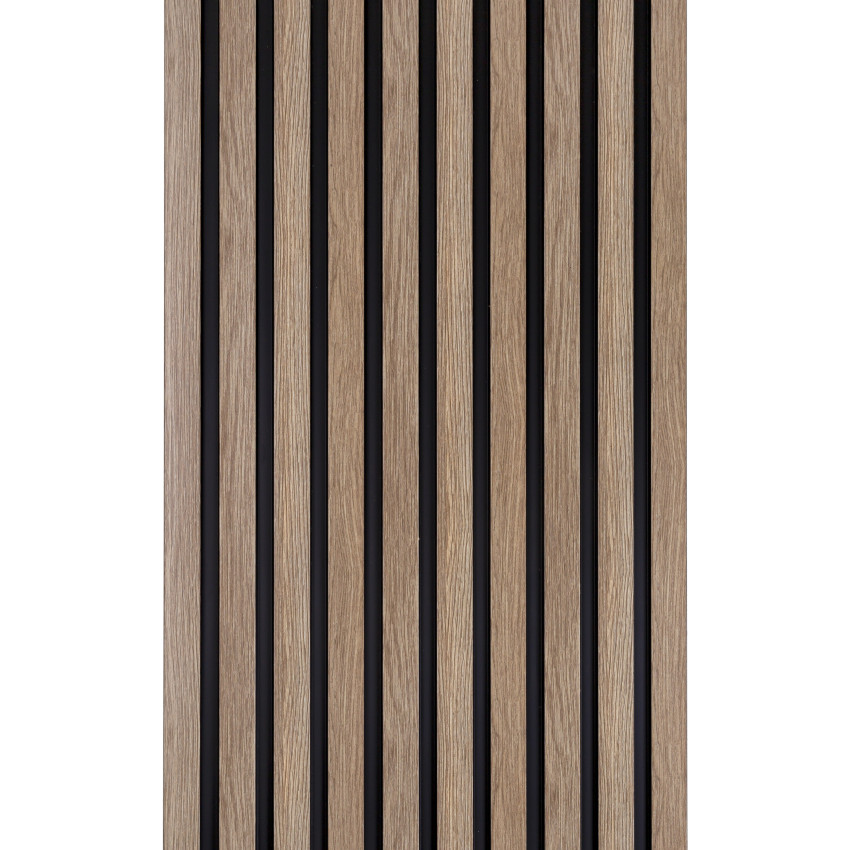 Profil stanga pentru Panoul riflat 3D Lamelli Medio, Grey Oak, 270x2.8 cm, Mardom Decor