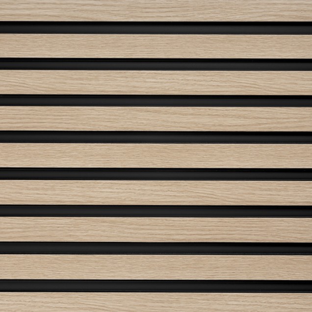 Panou decorativ riflat 3D, stejar deschis