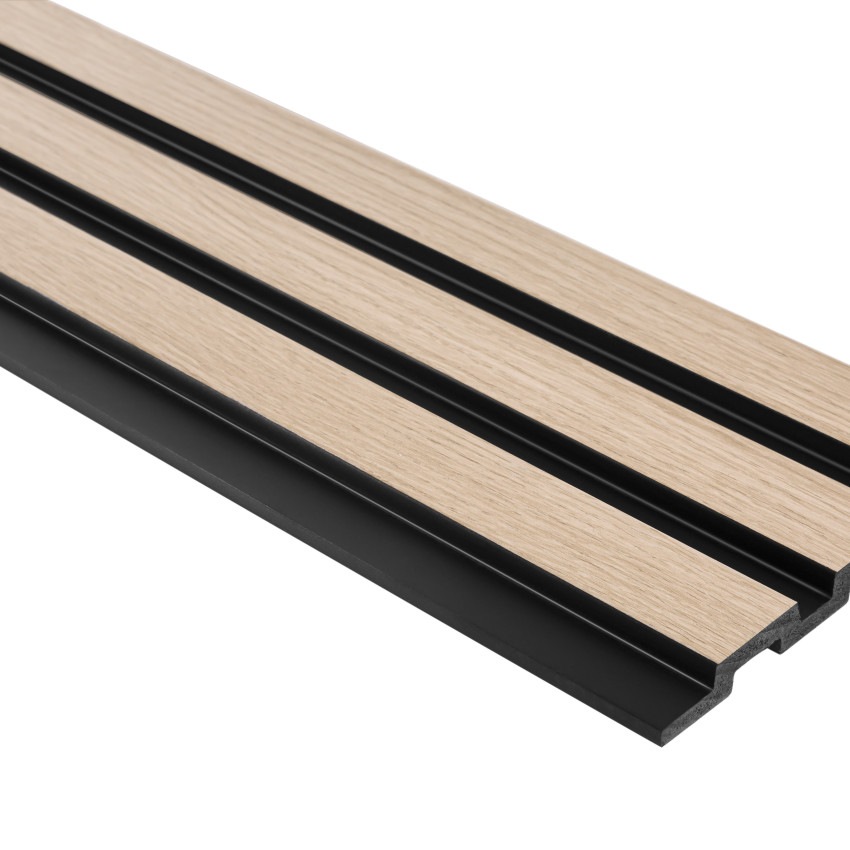 Profil dreapta pentru Panoul riflat 3D Lamelli Medio, Light Oak, 270x3.9 cm, Mardom Decor