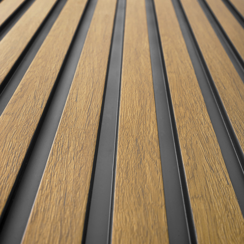 Profil stanga pentru Panoul riflat 3D Lamelli Medio, Natural Oak, 270x2.8 cm, Mardom Decor