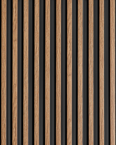 Panou decorativ riflat 3D, finisaj stejar clasic