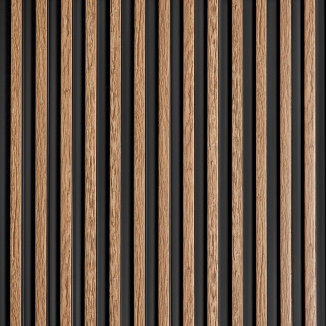 Panou decorativ riflat 3D, finisaj stejar clasic