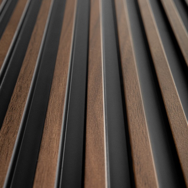 Panou decorativ riflat 3D stejar inchis