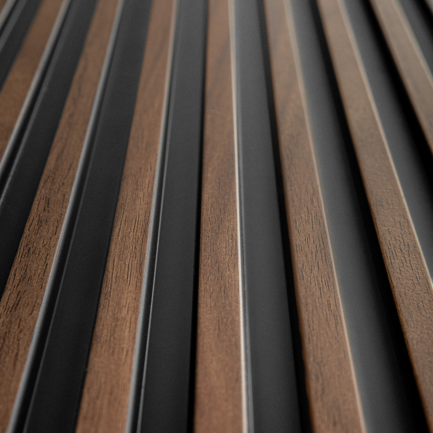 Profil dreapta pentru Panoul riflat 3D Lamelli Stretto, Dark Oak, 270x2.3 cm, Mardom Decor