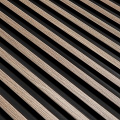 Panou riflat 3D Lamelli Stretto, Grey Oak, 270x12 cm, Mardom Decor