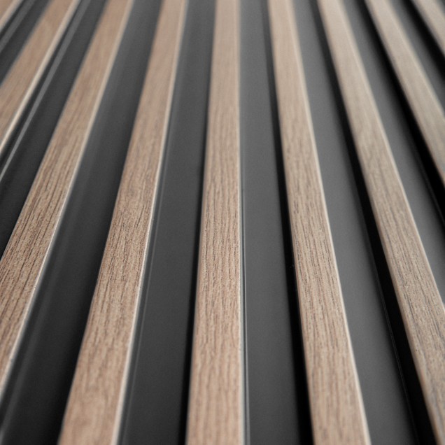 Panou decorativ riflat 3D, stejar gri