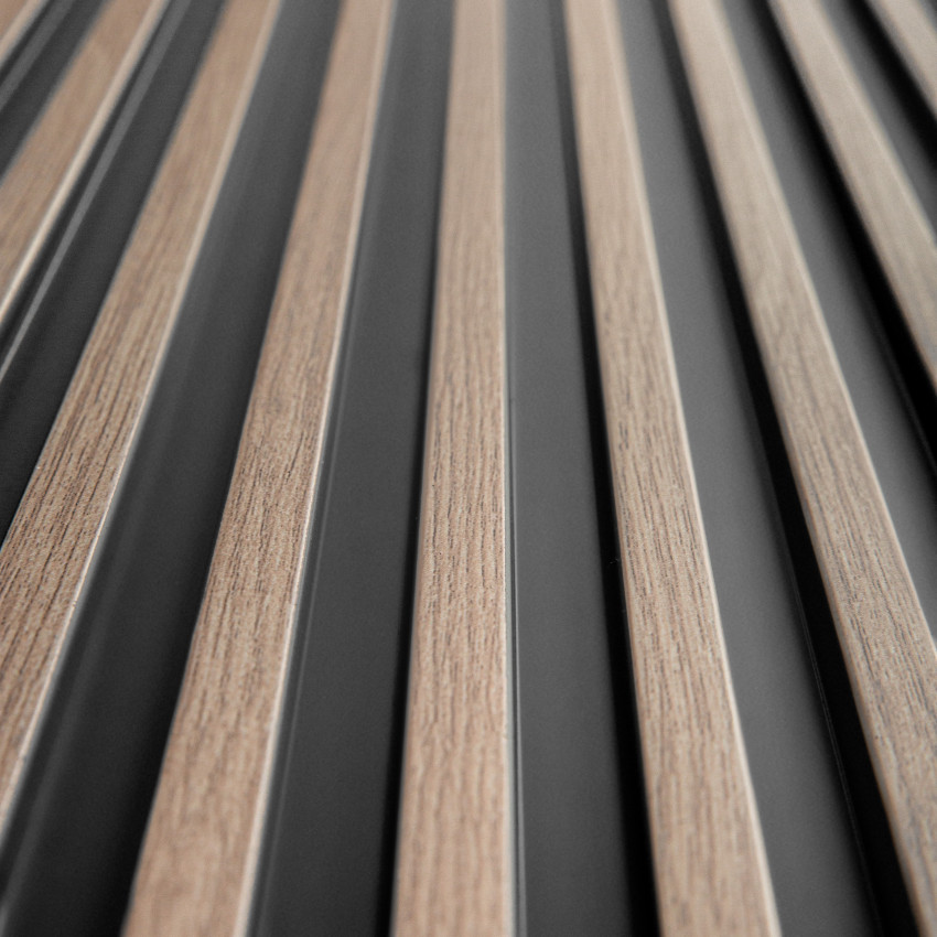 Profil dreapta pentru panoul riflat 3D Lamelli Stretto, Grey Oak, 270x2.3 cm, Mardom Decor
