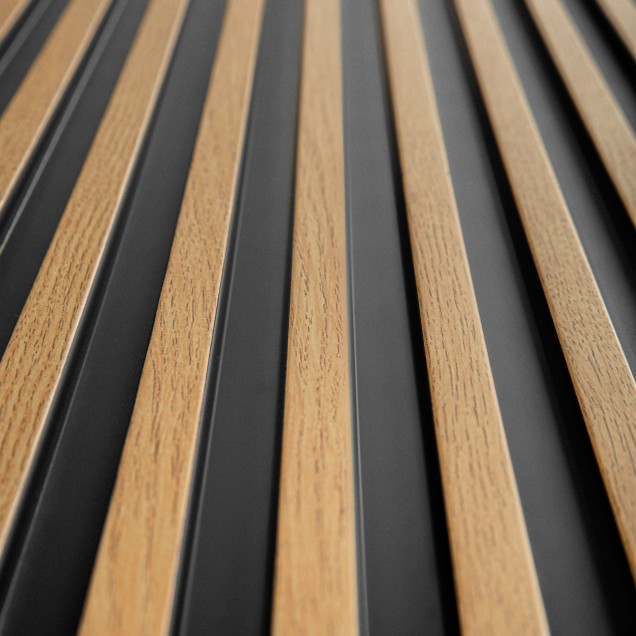 Panou decorativ 3D riflat cu aspect de stejar natural