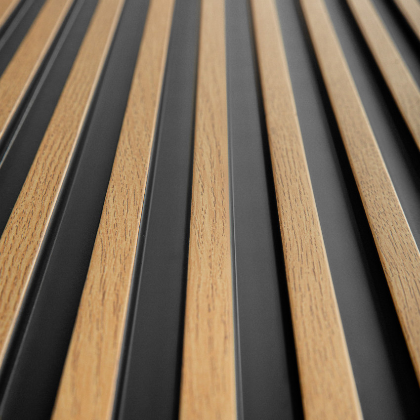 Profil stanga pentru Panoul riflat 3D Lamelli Stretto, Natural Oak, 270x3.6 cm, Mardom Decor