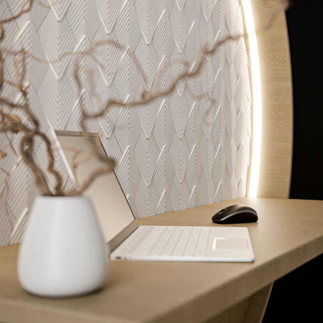Panou 3D Navaro din ipsos cu design geometric