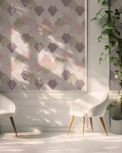 Panou 3D Navaro din ipsos cu design geometric