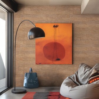 Panou decorativ cu aspect de piatră într-un interior modern