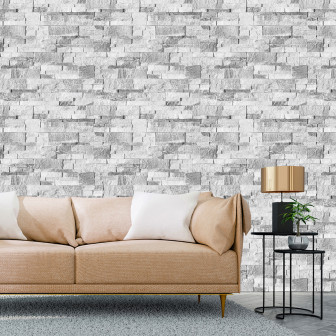 Piatră decorativă Stackstone S. Grey într-un living modern