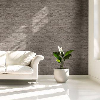 Panou decorativ tip piatră într-un living modern
