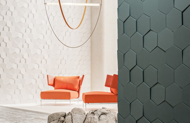 Panouri Decorative 3D Hexagonale din Ipsos