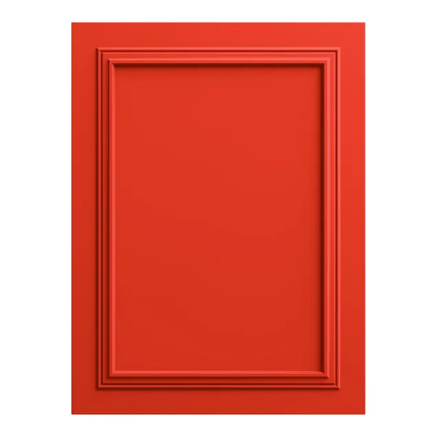 Panou decorativ MDF roșu intens, finisaj mat, cu cadru sculptat