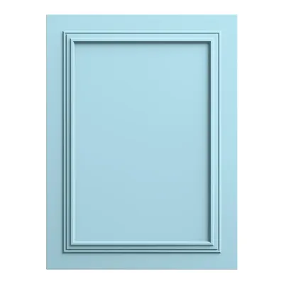 Panou decorativ MDF mat de culoare bleu ciel cu un design simplu, cu contururi fine.