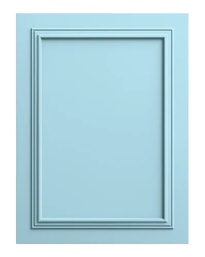 Panou decorativ MDF mat de culoare bleu ciel cu un design simplu, cu contururi fine.