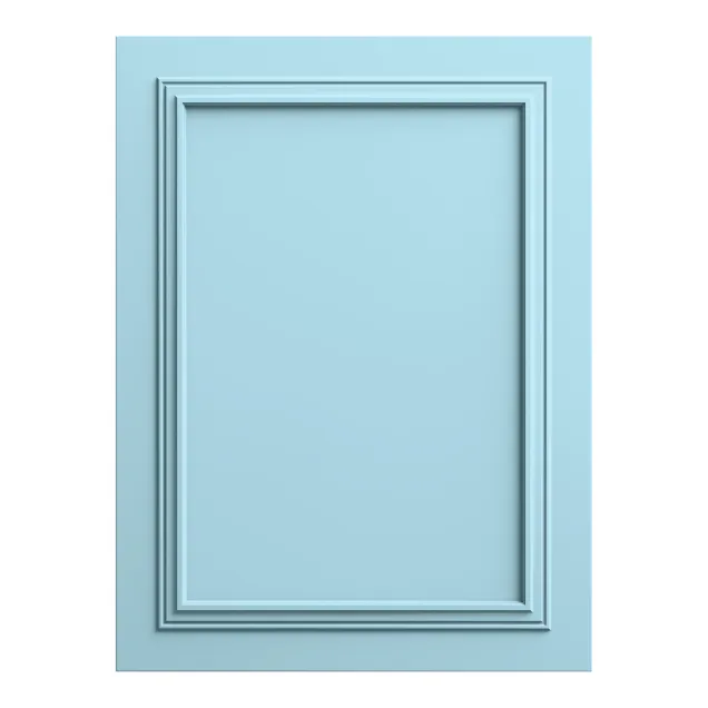 Panou decorativ MDF mat de culoare bleu ciel cu un design simplu, cu contururi fine.