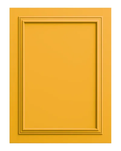 Panou decorativ MDF in nuanta de galben soare, cu finisaj mat si profil discret.